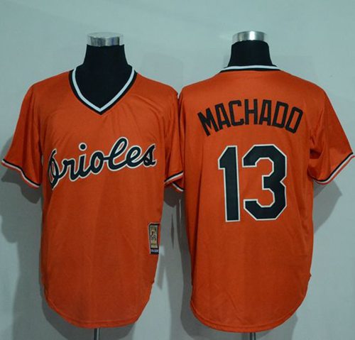 Orioles #13 Manny Machado Orange Cooperstown Stitched MLB Jersey